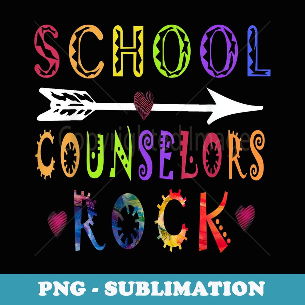 School Counselors Rock Awesome Motivation Back To School - Instant PNG Sublimation Download