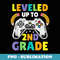 Leveled Up To 2nd Grade Back To School Second Grade - Retro PNG Sublimation Digital Download