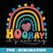 Hooray It's Art Day Art Teacher Groovy Rainbow Student - PNG Sublimation Digital Download