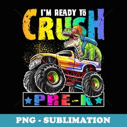 crush pre-k t rex dinosaur monster truck back to school boys - png sublimation digital download