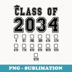 class of 2034 grow with me first day of school check mark - unique sublimation png download