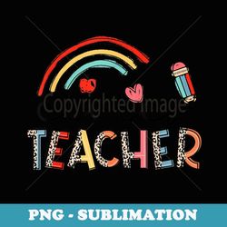 rainbow leopard civics teacher funny teacher back to school - creative sublimation png download