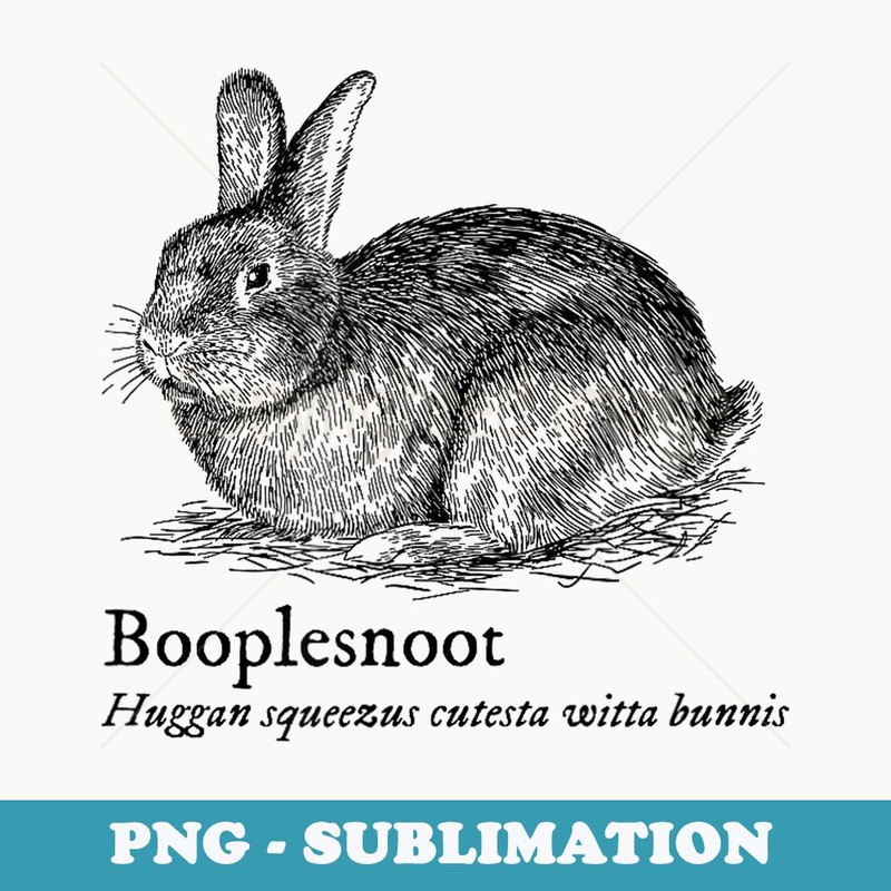 Booplesnoot Cute Funny Bunny Rabbit Lover Back to School - Elegant Sublimation PNG Download