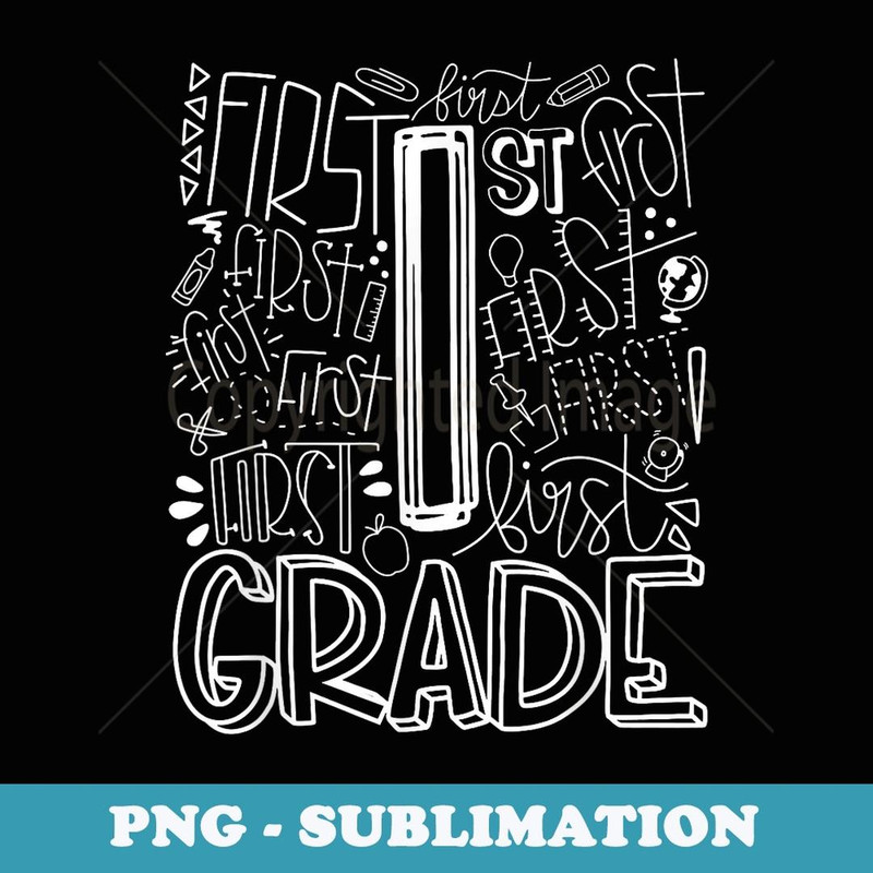 Team Teacher Back To School 1st First Grade Typography - Sublimation Digital Download