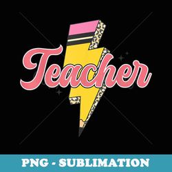 back to school pencil lightning bolt teacher cute first day - signature sublimation png file