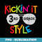 Kickin it 3rd Grade Style Back to School Teacher - Vintage Sublimation PNG Download
