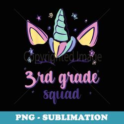 third grade unicorn squad 1st school day team 3rd grade - retro png sublimation digital download