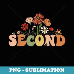 retro groovy second grade teachers back to school student - png transparent sublimation file