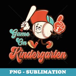 groovy baseball game on kindergarten back to school boy girl - png sublimation digital download