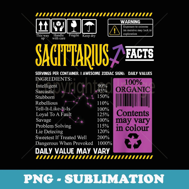 Sagittarius Funny Sagittarius Facts Zodiac Sign - Aesthetic Sublimation Digital File