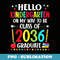 Hello Kindergarten Back To School Class Of 2036 Grow with Me - Vintage Sublimation PNG Download