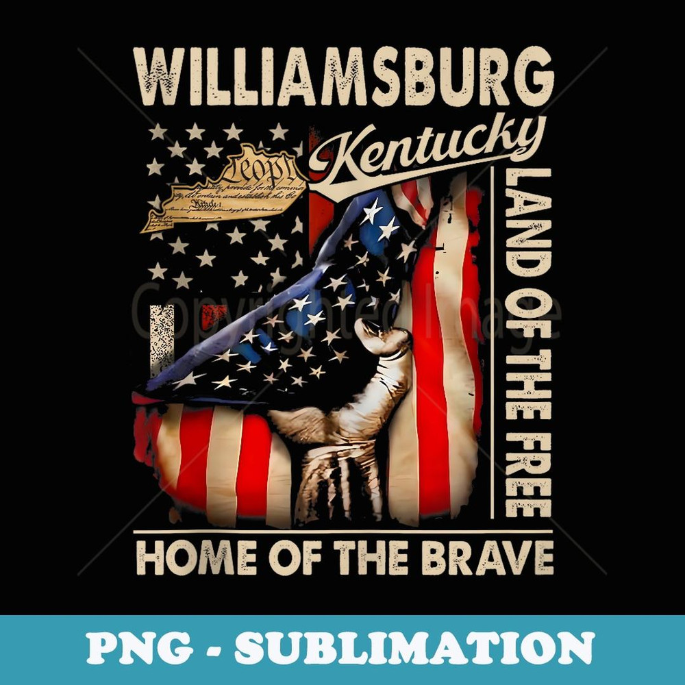 Williamsburg Kentucky USA Flag 4th Of July - Elegant Sublimation PNG Download
