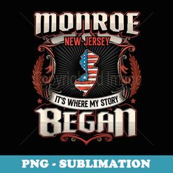 monroe new jersey usa flag 4th of july - exclusive png sublimation download