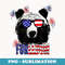 Patriotic Bear American Flag Day 4th of July s - PNG Transparent Sublimation Design
