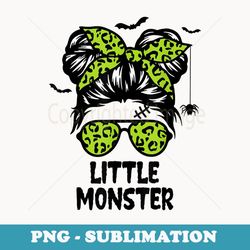 little monster for girls halloween kid youth messy bun - artistic sublimation digital file