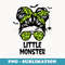 Little Monster for Girls Halloween Kid Youth Messy Bun - Artistic Sublimation Digital File