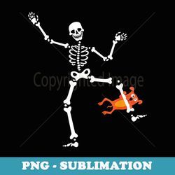 funny skeleton dog biting skeleton's leg halloween - unique sublimation png download