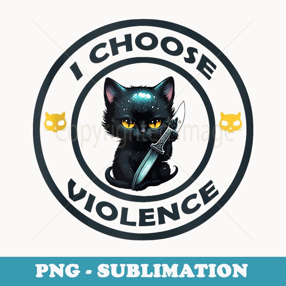 I Choose Violence Cat Funny Cat Loves - PNG Sublimation Digital Download