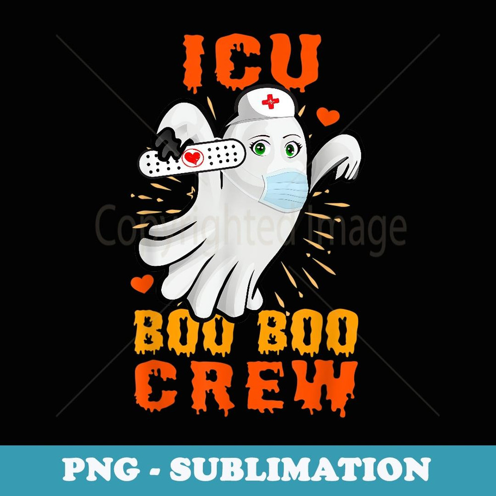Cute Ghost Halloween ICU Boo Boo Crew Nurse Girls - Artistic Sublimation Digital File