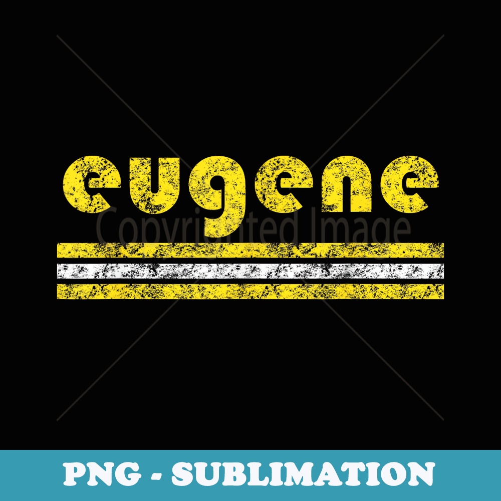 Eugene Oregon Vintage Retro Three Stripe Green - Modern Sublimation PNG File