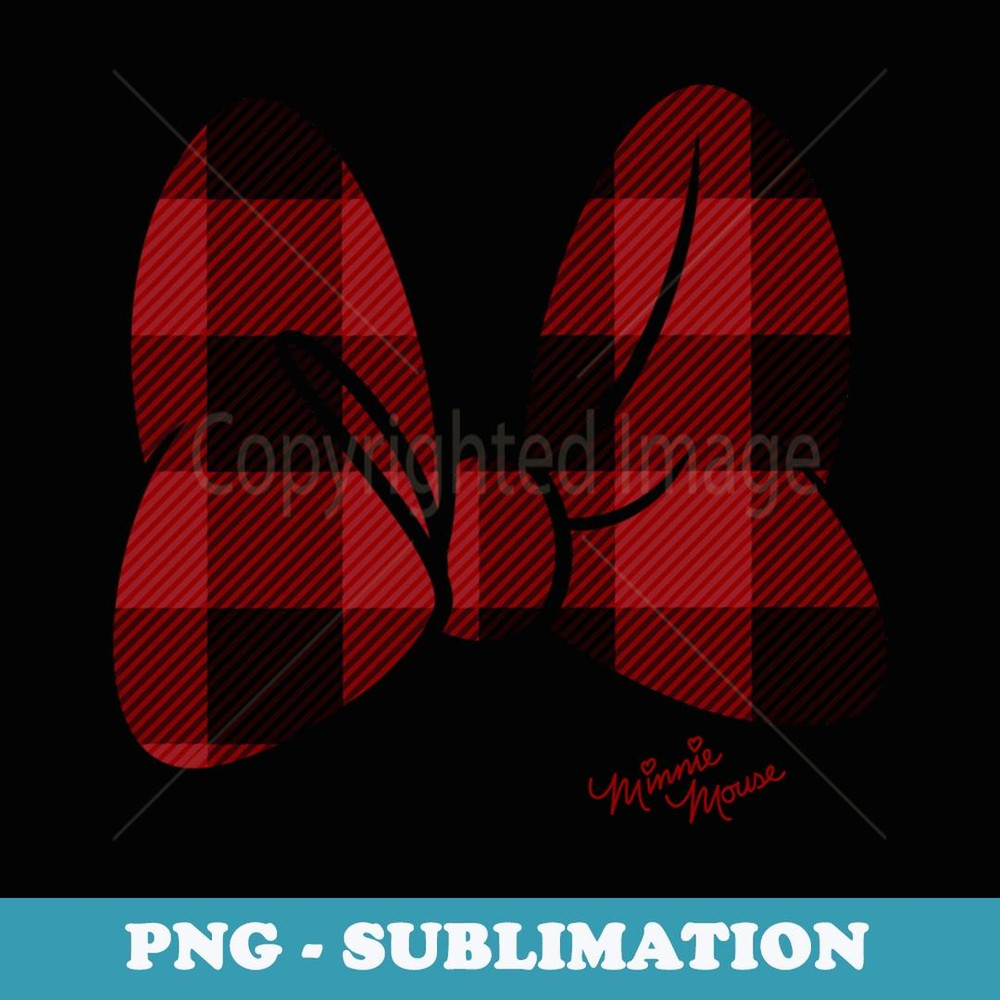 Disney Minnie Mouse Large Red Plaid Bow - Signature Sublimation PNG File