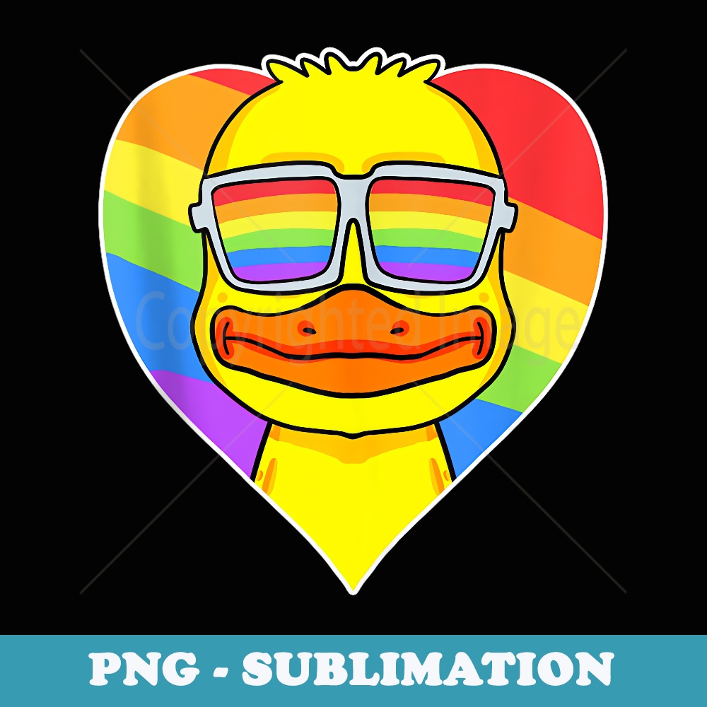 LGBT Rainbow - Duck - Gay Pride - LGBT Heart Animal - Trendy Sublimation Digital Download