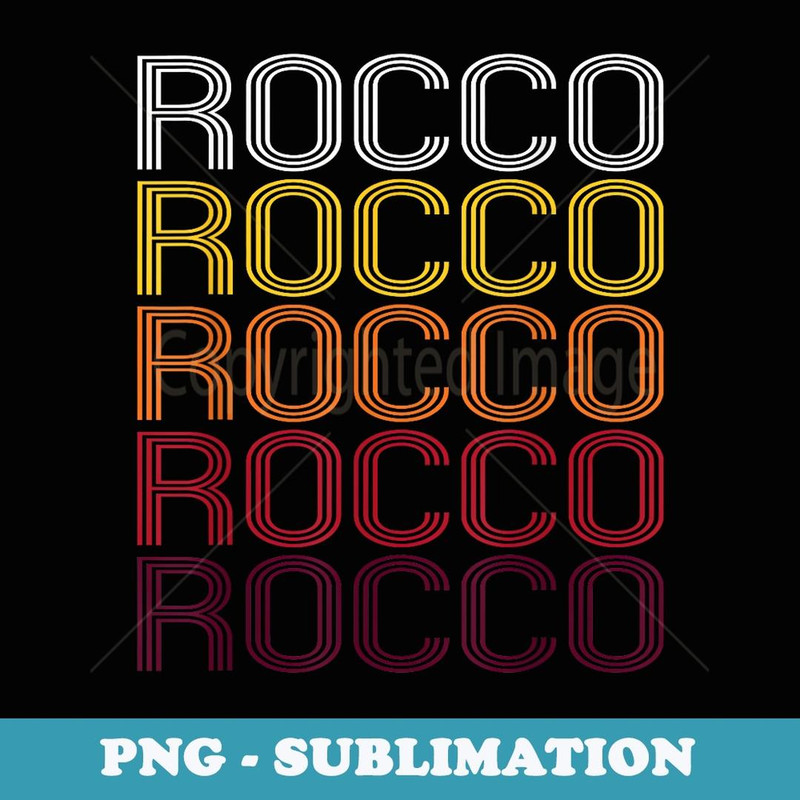 Rocco Retro Wordmark Pattern - Vintage Style - Signature Sublimation PNG File