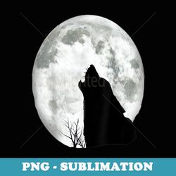 coyote howling at moon novelty t - sublimation png file