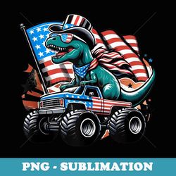 monster truck dinosaur rex 4th of july patriotic usa flag - professional sublimation digital download