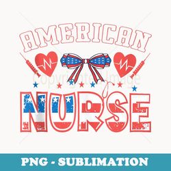 nurse 4th of july american flag patriotic usa stethoscope - retro png sublimation digital download