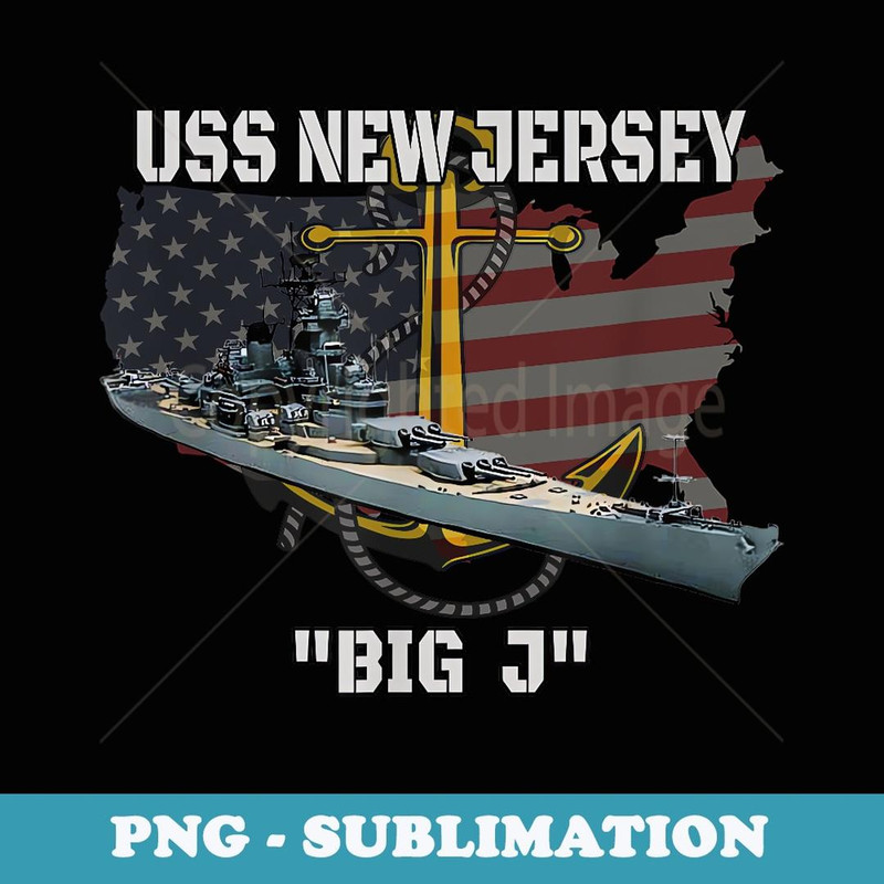 USS New Jersey BB-62 Battleship Veterans Day Warship Father - Instant PNG Sublimation Download