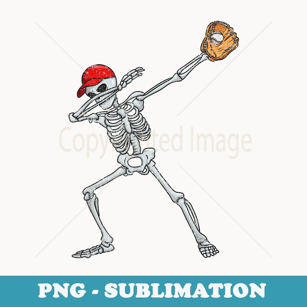 Vintage Fun Dabbing Skeleton Baseball Player Halloween Dab - Special Edition Sublimation PNG File