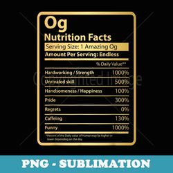 og nutrition facts father's day for og - png sublimation digital download