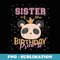 Sister Of The Birthday Princess Girl Panda Bear Party - Vintage Sublimation PNG Download