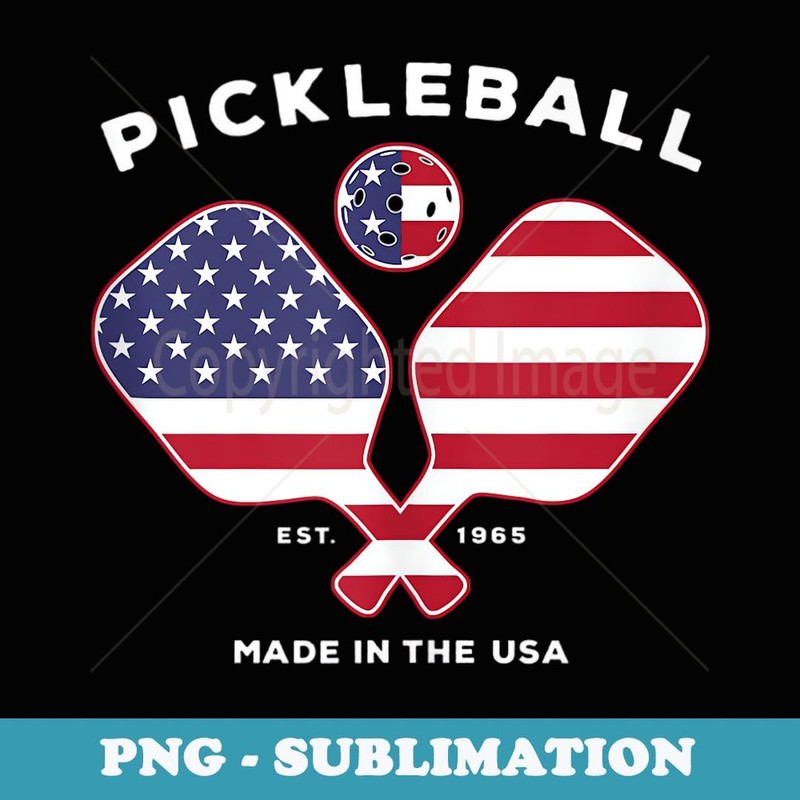 Pickleball Patriotic American Flag USA 1965 - Elegant Sublimation PNG Download