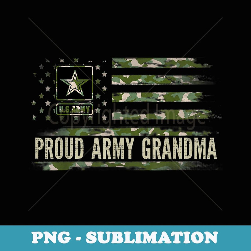 Vintage Proud Army Grandma Camo American Flag Veteran - Professional Sublimation Digital Download