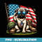 Salute Pug American USA Flag Memorial Day 4th of July - Artistic Sublimation Digital File