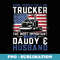 Husband Daddy Trucker Semi Truck Driver US American Flag - Premium PNG Sublimation File