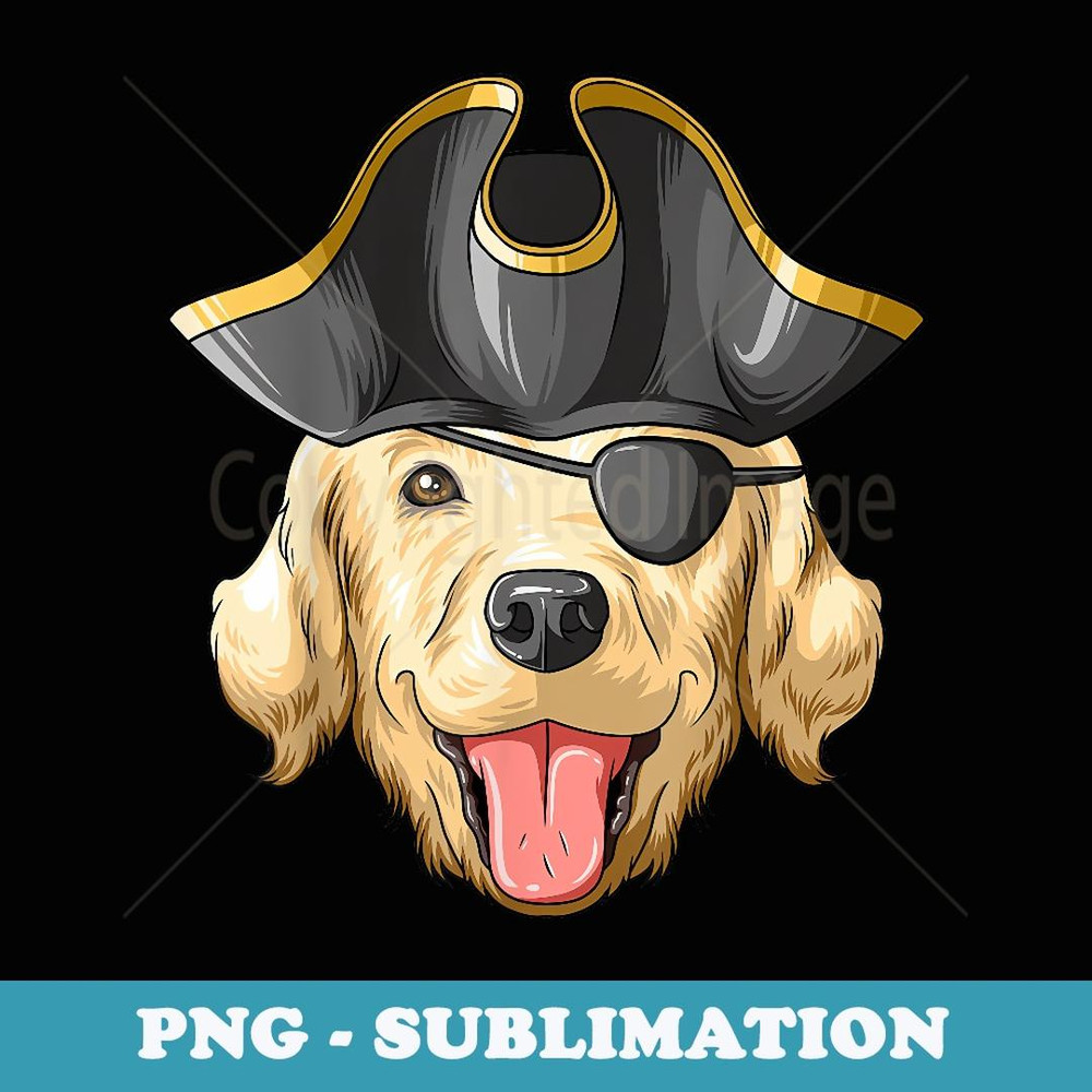 Pirate Golden Retriever Pirates Hat Golden Retriever - Modern Sublimation PNG File