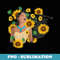 Disney Pocahontas Sunflower Floral Portrait - Exclusive PNG Sublimation Download