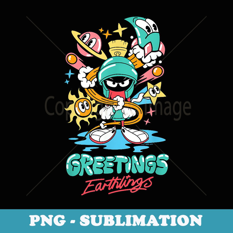 Looney Tunes Marvin Martian Greetings - High-Resolution PNG Sublimation File