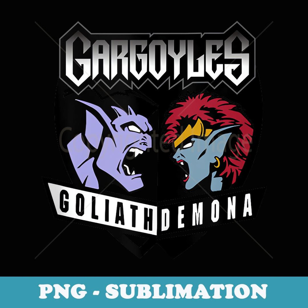 Disney Gargoyles Goliath VS Demona Split Screen Badge - Sublimation PNG File