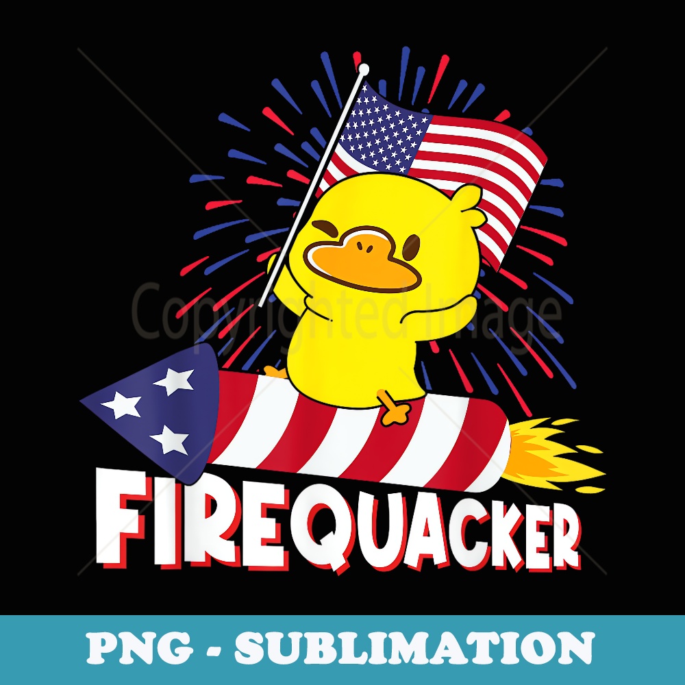 Fourth of July USA Patriotic Cute Firecracker Rubber Duck - Premium Sublimation Digital Download