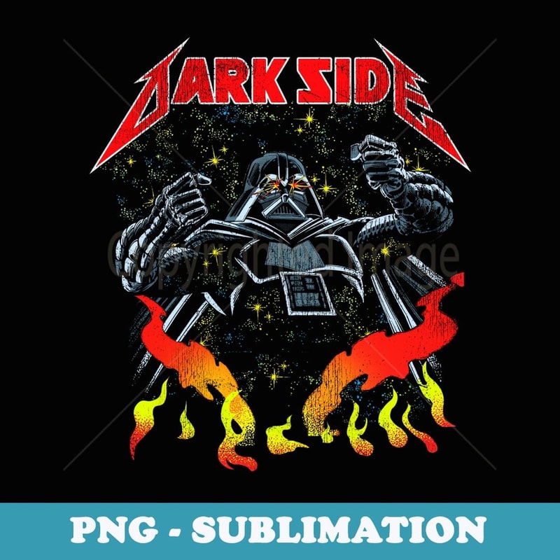 Star Wars Darth Vader Heavy Metal Flames Vintage Disney+ - Sublimation PNG File