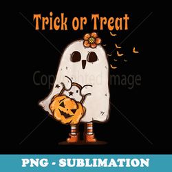 ghost halloween costume trick or treat for girls cute - png transparent sublimation design