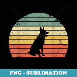 vintage retro german shepherd sunset colorful t - instant png sublimation download
