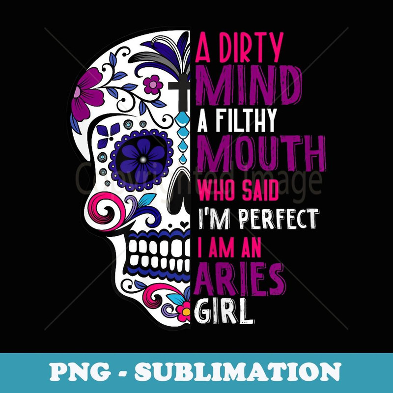 s Aries GIrl Dia De Los Muertos Mexican Sugar Skull s - Retro PNG Sublimation Digital Download