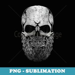 creepy bald and bearded skull for halloween & skeletons fans - premium png sublimation file