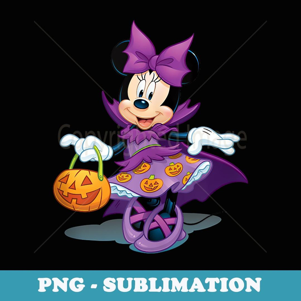 Minnie Mouse - Halloween Trick Or Treat Purple Pumpkin Dress - Digital Sublimation Download File