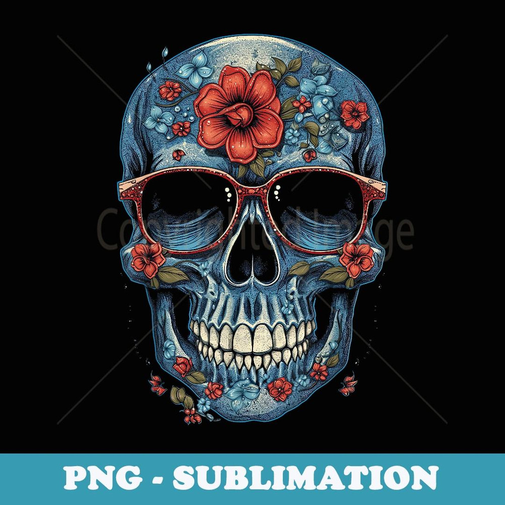 Floral Mexican Skull Day of the Dead Dia De Muertos - Special Edition Sublimation PNG File